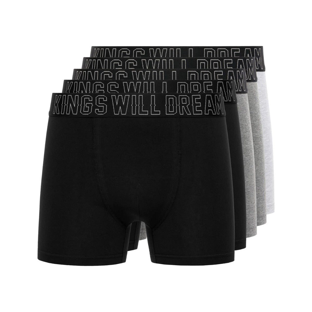 KINGS WILL DREAM KINGSPORT 5 PACK BOXERS BLACK/DARK GREY/LIGHT GREY