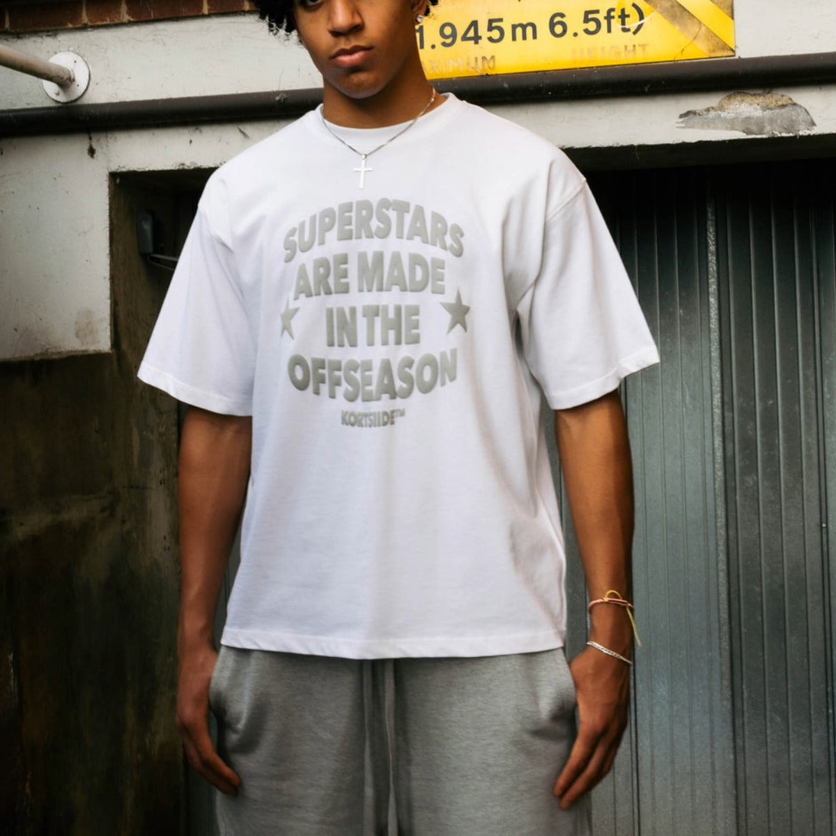 KORTSIIDE SUPERSTAR CLASSIC T-SHIRT WHITE/GREY
