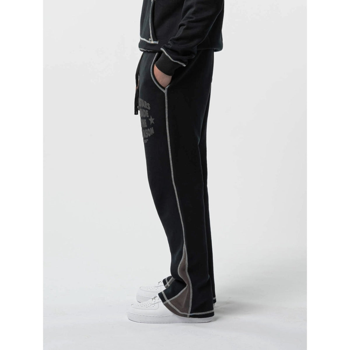 KORTSIIDE SUPERSTAR STITCHED FLARED JOGGER TRIPLE BLACK