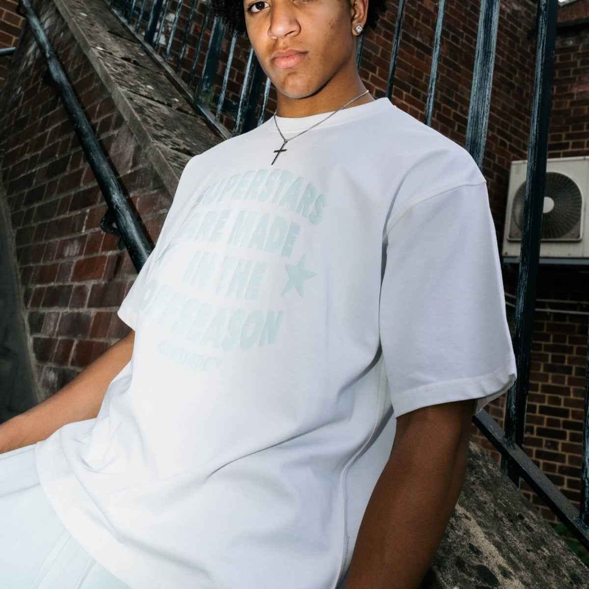 KORTSIIDE SUPERSTAR CLASSIC T-SHIRT WHITE/AIR BLUE