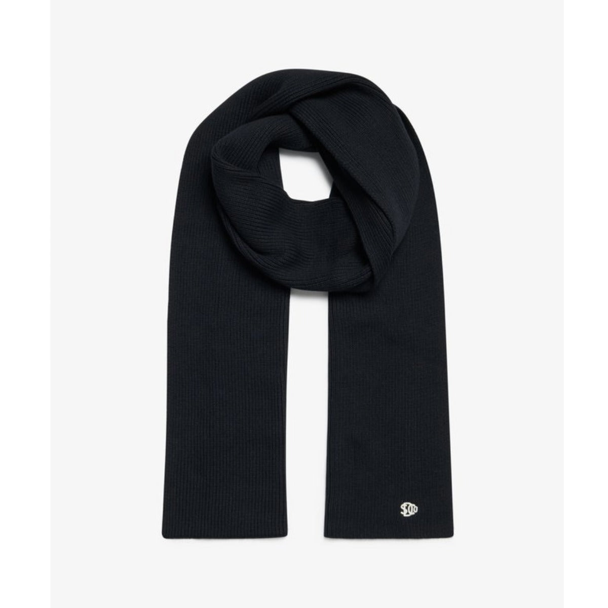 SUPERDRY SD LOGO KNITTED SCARF M9310565A-02A BLACK