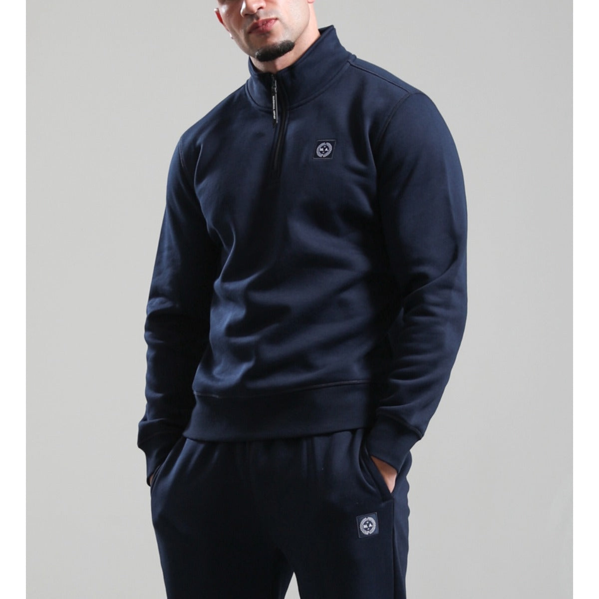 MARSHALL ARTIST MARCHIO 1/4 ZIP SWEATSHIRT NAVY