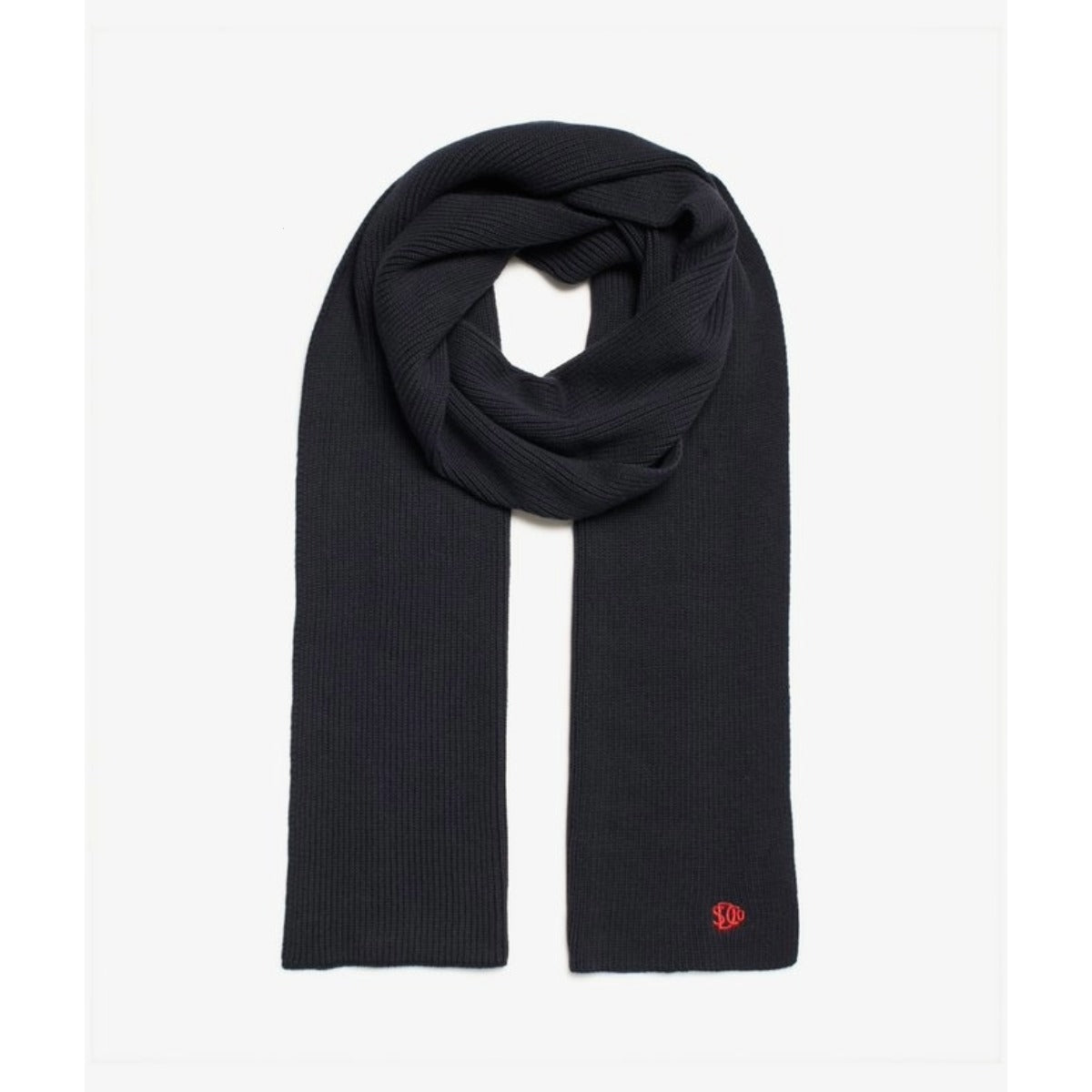SUPERDRY SD LOGO KNITTED SCARF ECLIPSE M9310565A-98T NAVY