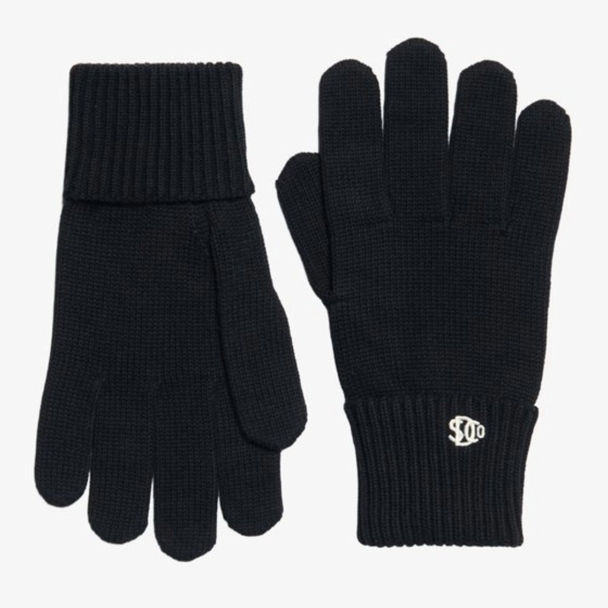 SUPERDRY SD LOGO KNITTED GLOVES M9310564A-02A BLACK