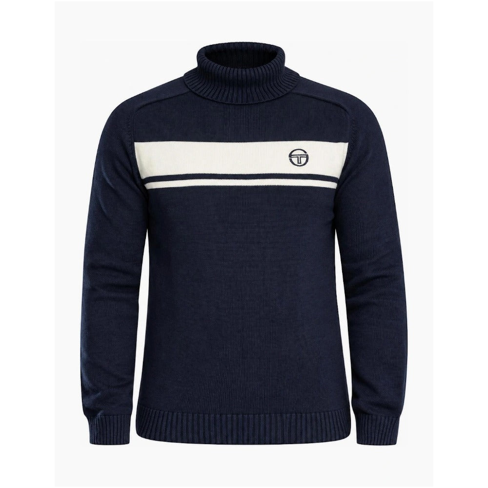 SERGIO TACCHINI DAMARINDO TURTLE NECK JUMPER MARITIME BLUE/GARDENIA
