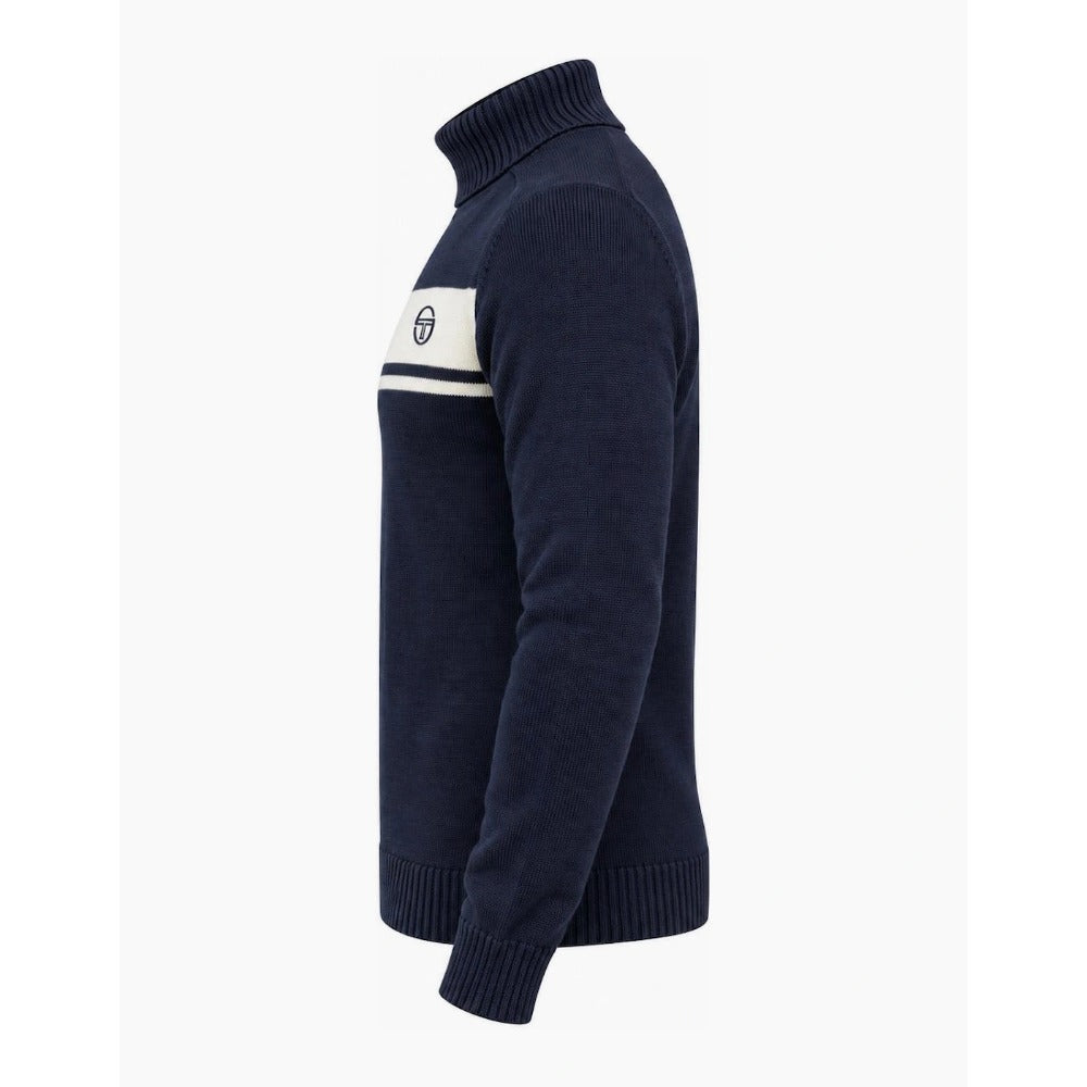 SERGIO TACCHINI DAMARINDO TURTLE NECK JUMPER MARITIME BLUE/GARDENIA