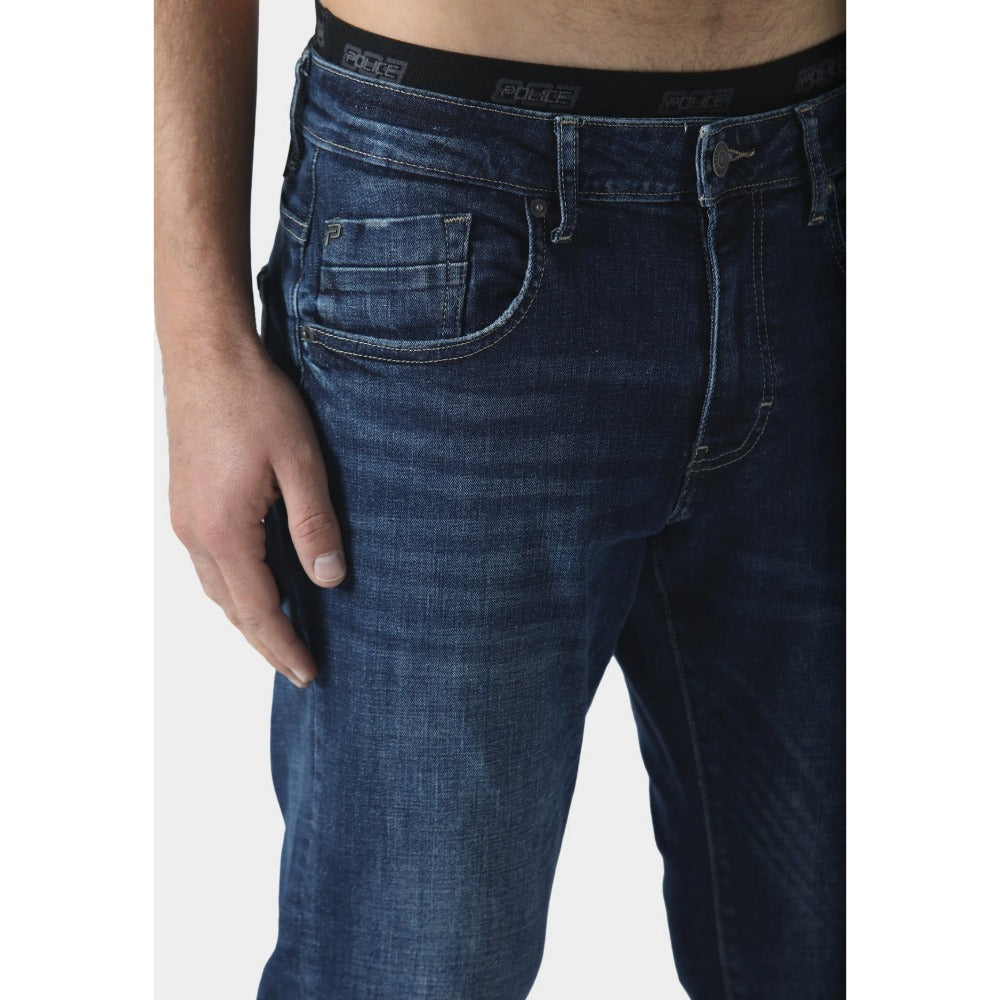 883 POLICE DINO 1022 WASHED BLUE SLIM FIT JEANS