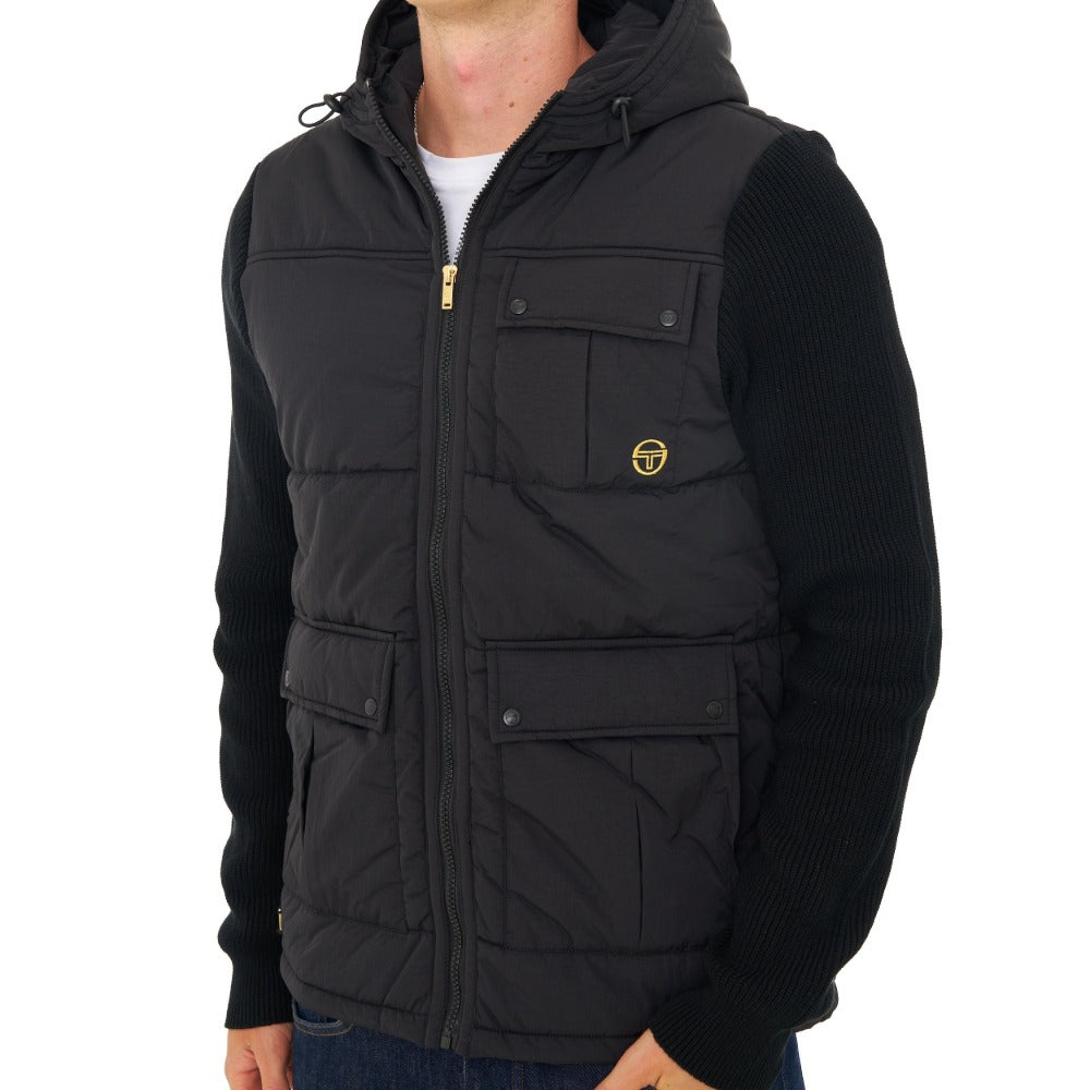 SERGIO TACCHINI CASSINI HYBRID NYLON JACKET BLACK