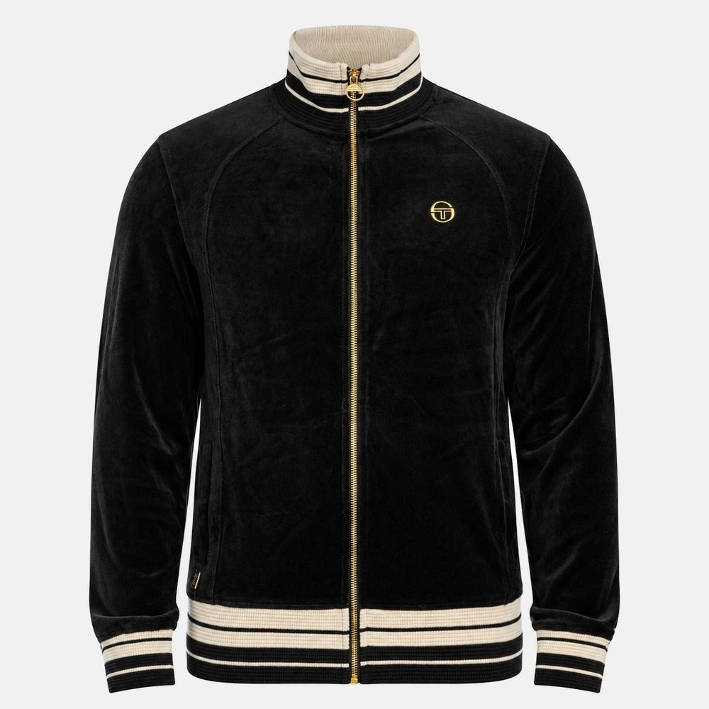 SERGIO TACCHINI LAZZARI VELOUR TRACK JACKET BLACK