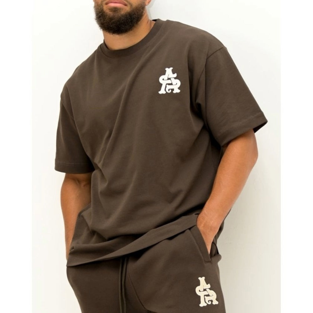 ARQ STUDIOS CORE CHEST EMB LOGO T-SHIRT BROWN