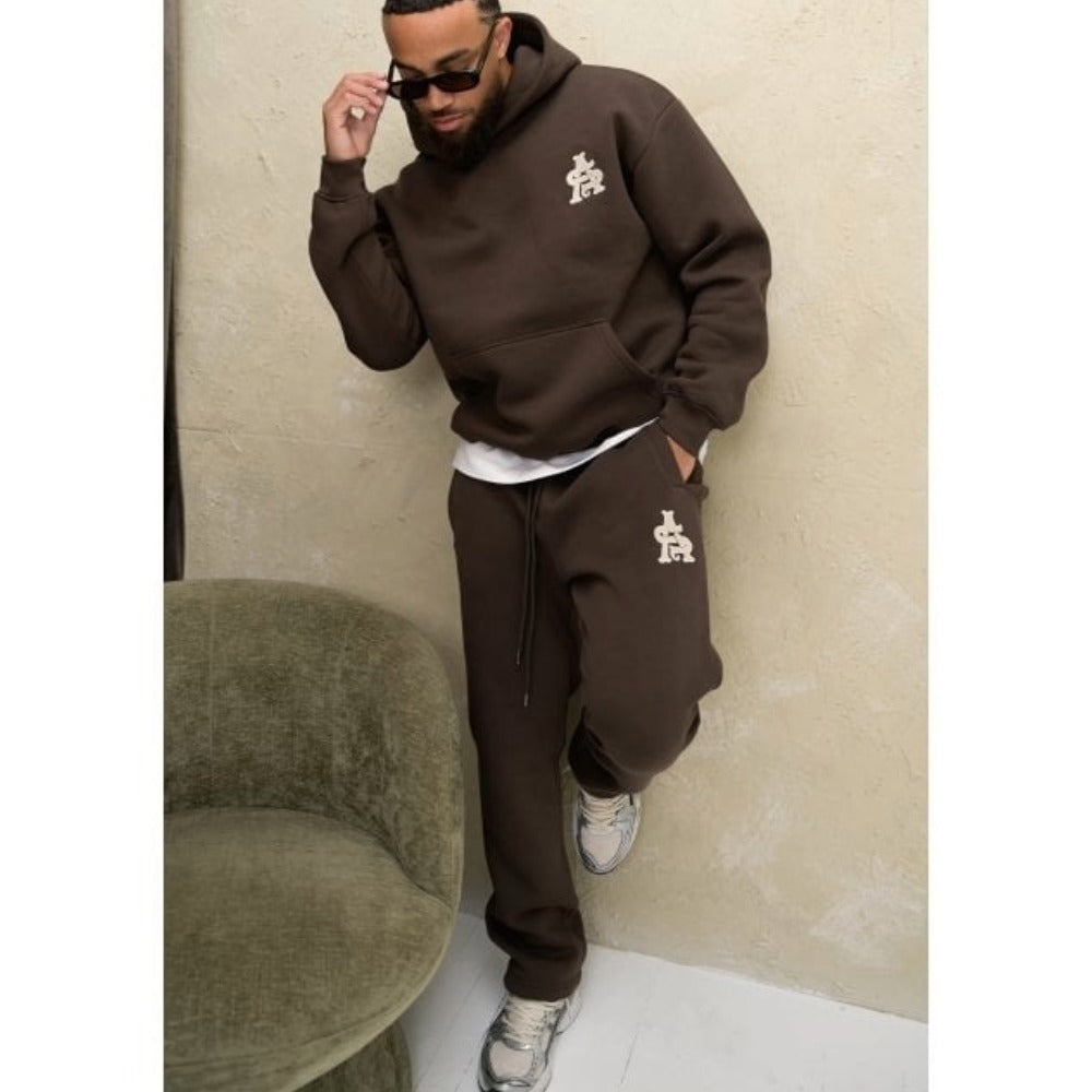 ARQ STUDIOS CORE CHEST EMB LOGO OVERHEAD HOODY BROWN