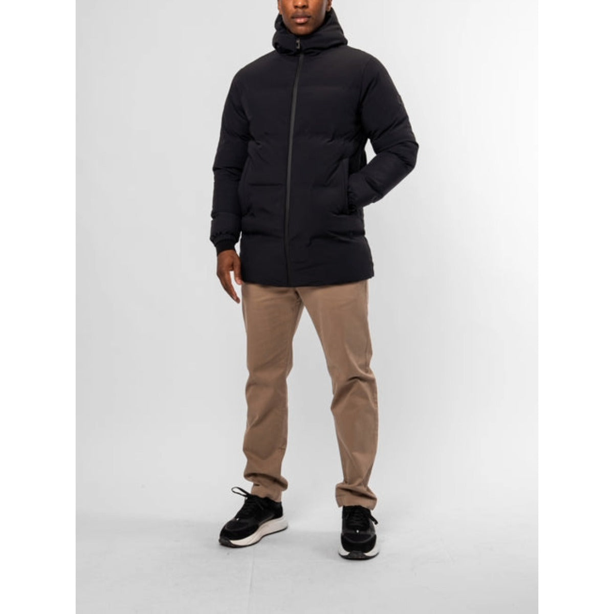 VALERE CLEAN 1/4 LENGTH COAT BLACK