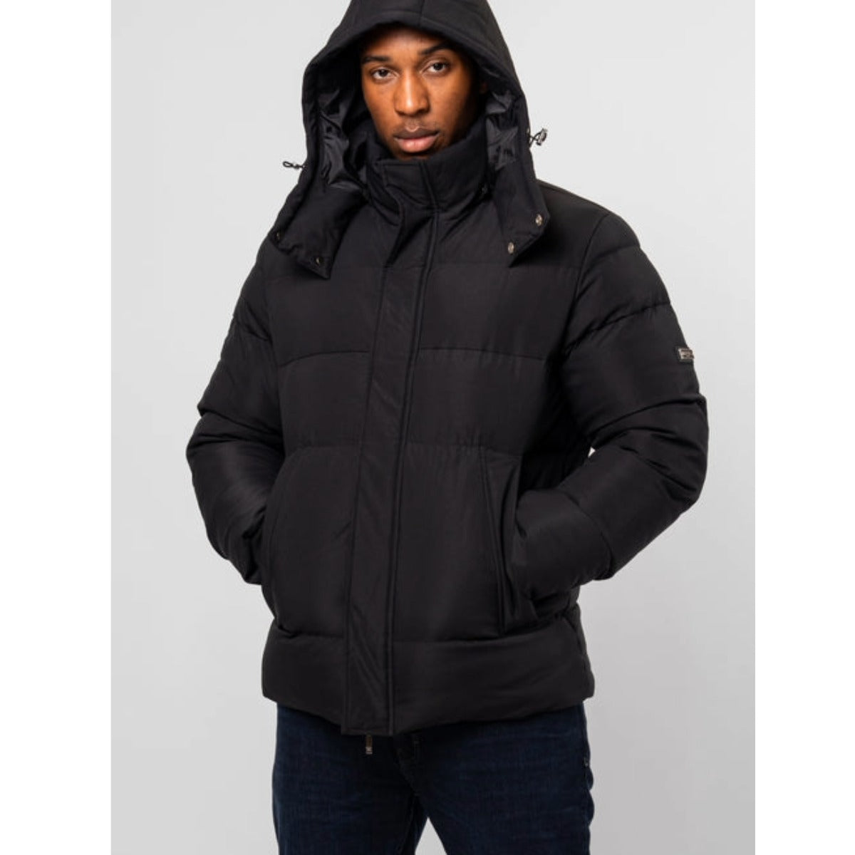 VALERE MONO LOGO PUFFER JACKET BLACK