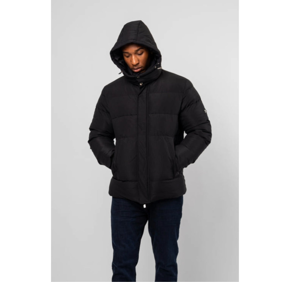 VALERE MONO LOGO PUFFER JACKET BLACK