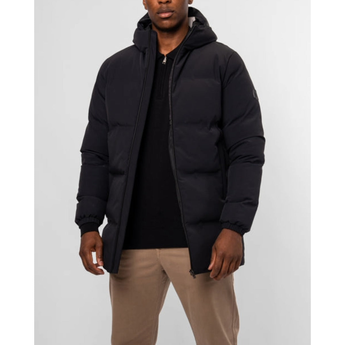 VALERE CLEAN 1/4 LENGTH COAT BLACK