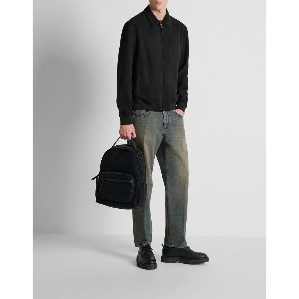 ANTONY MORATO BLACK SUEDETTE JACKET WITH COLLAR MMFL01162