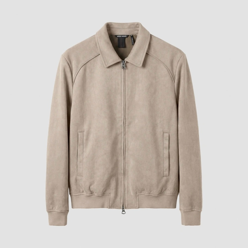ANTONY MORATO BEIGE SUEDETTE JACKET WITH COLLAR MMFL01162