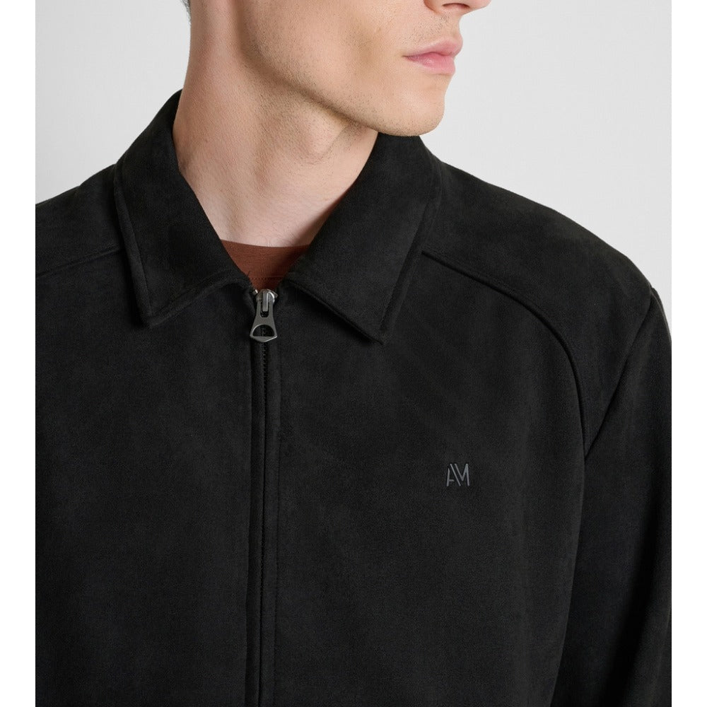 ANTONY MORATO BLACK SUEDETTE JACKET WITH COLLAR MMFL01162