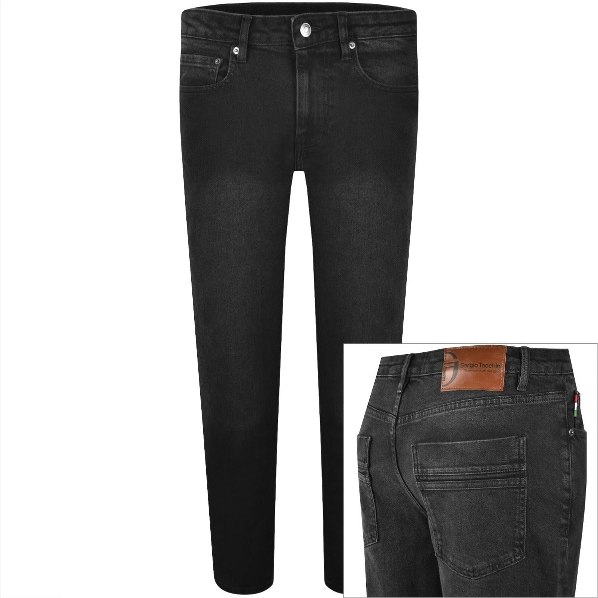 SERGIO TACCHINI SILVANO SLIMLINE JEANS BLACK WASHED DENIM