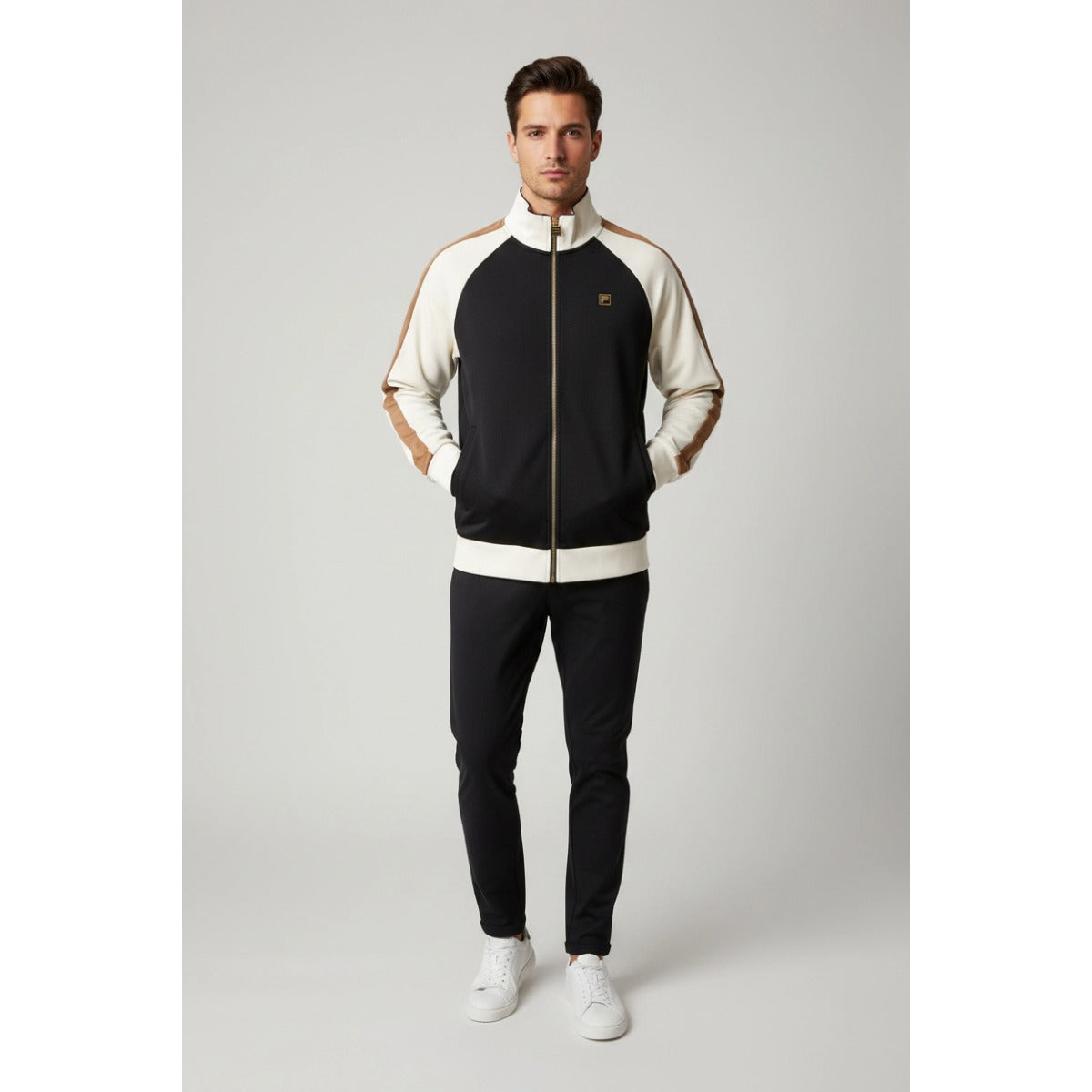 FILA  CORY COLOUR BLOCK TRACK JACKET BLACK/WHITE