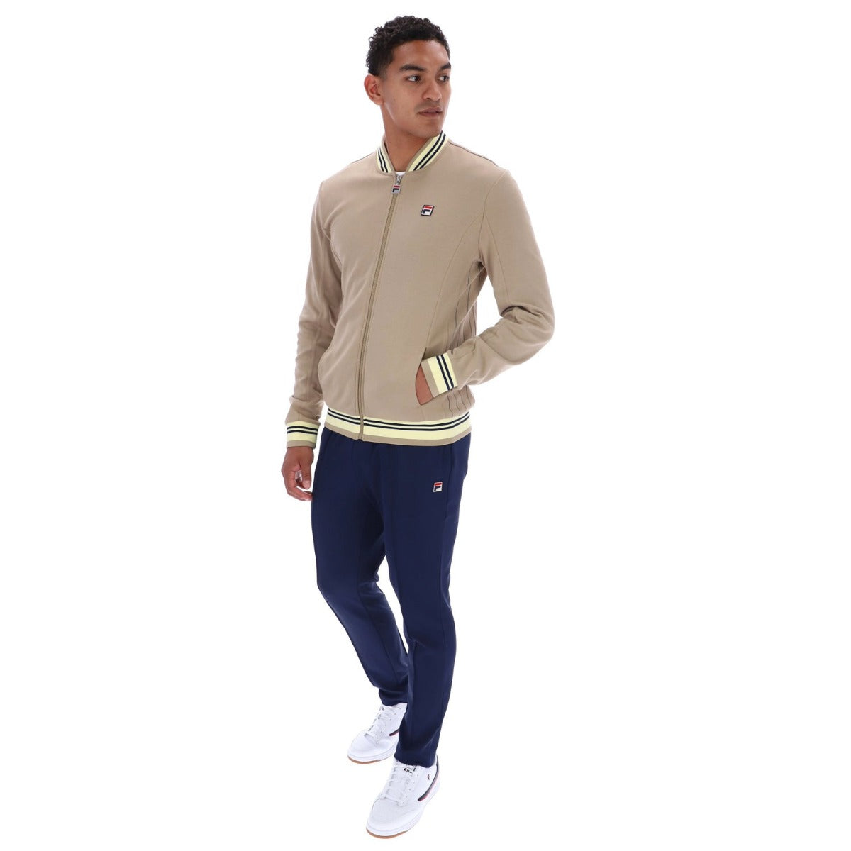 FILA  SETTANTA TRACK JACKET CHINCHILLA/CREAM/NAVY