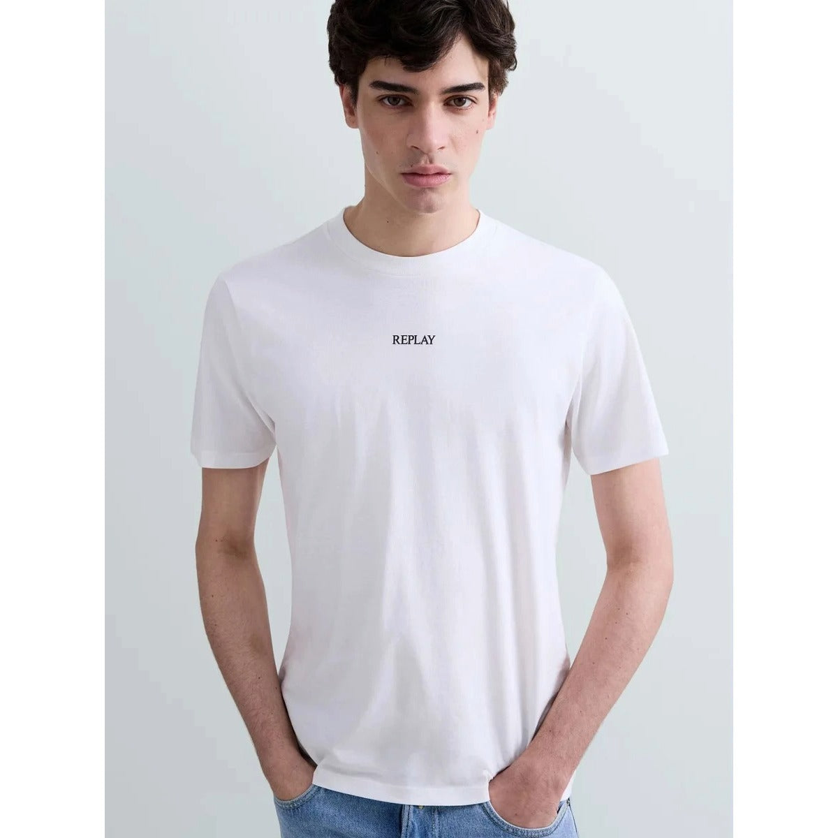 REPLAY LOGO T-SHIRT M3098 OFF WHITE