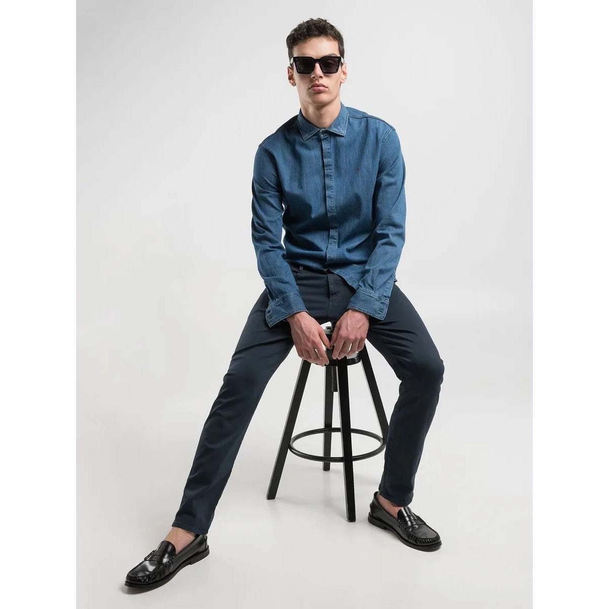 REPLAY ANBASS SLIM FIT HYPERLEX COLOR EDITION NAVY BLUE JEANS M914E 8366197 010