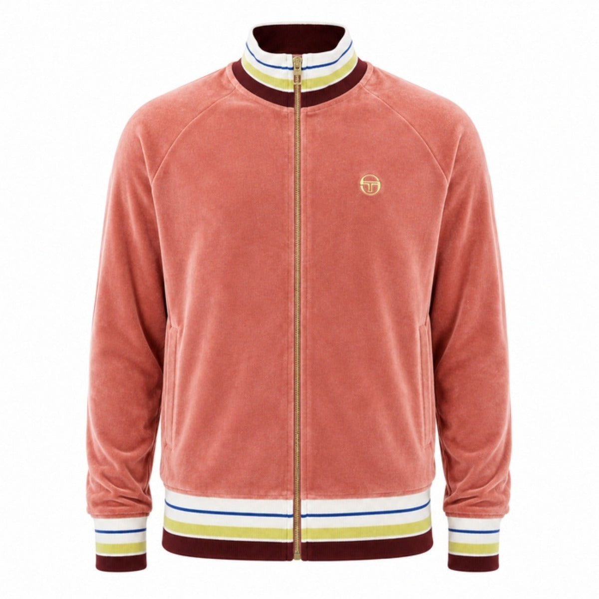 SERGIO TACCHINI SARTORI VELOUR TRACK JACKET LIGHT MAHOGANY PINK