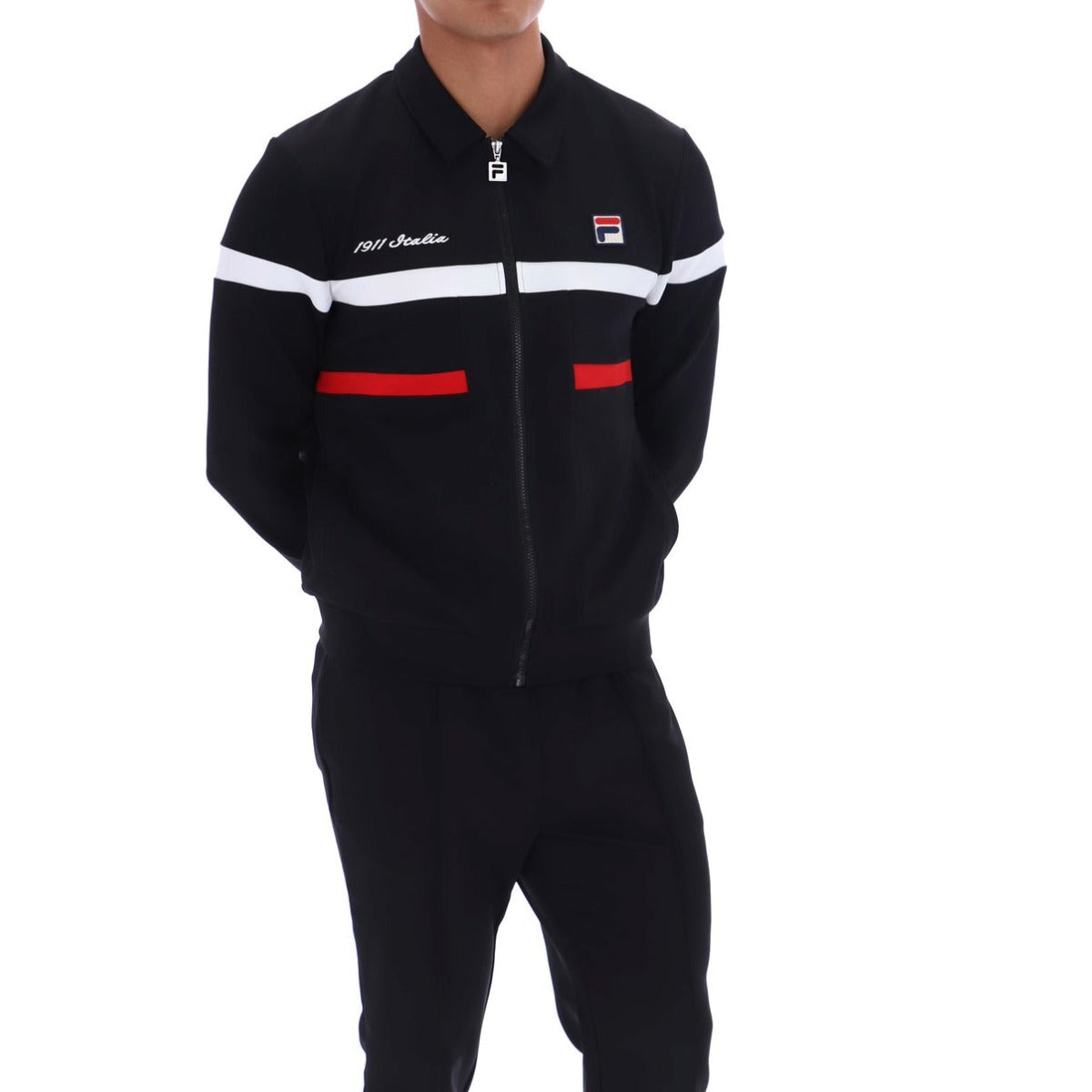 FILA ALEX CUT AND SEW JACKET BLACK/FILA RED/WHITE