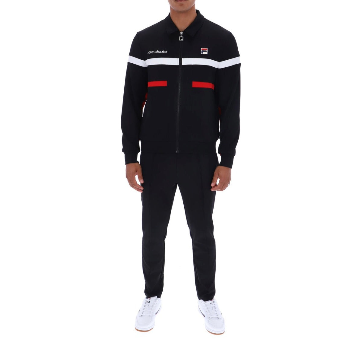 FILA ALEX CUT AND SEW JACKET BLACK/FILA RED/WHITE