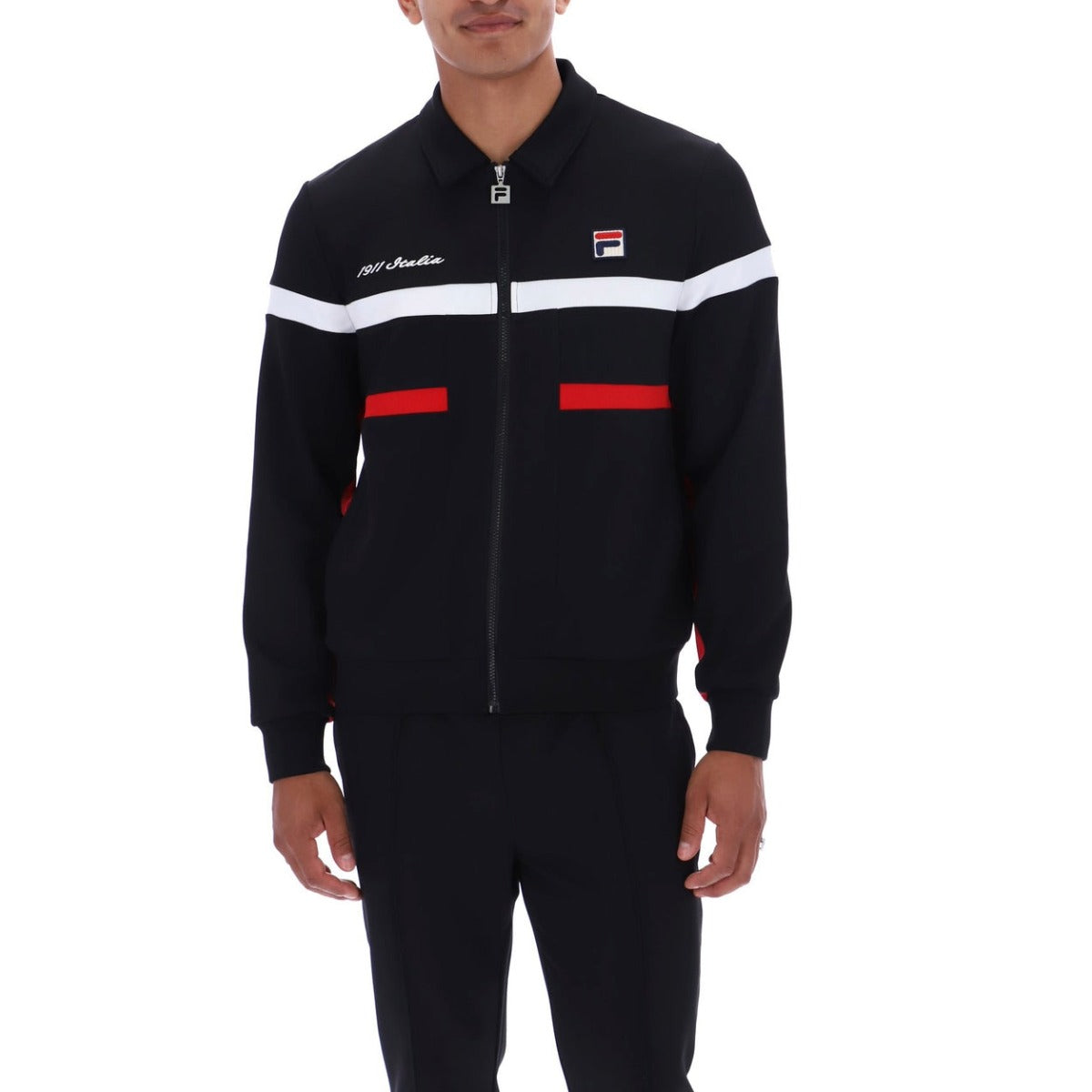 FILA ALEX CUT AND SEW JACKET BLACK/FILA RED/WHITE