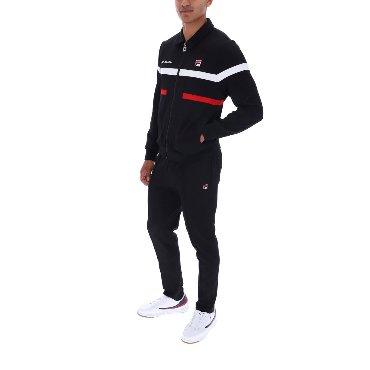 FILA ALEX CUT AND SEW JACKET BLACK/FILA RED/WHITE