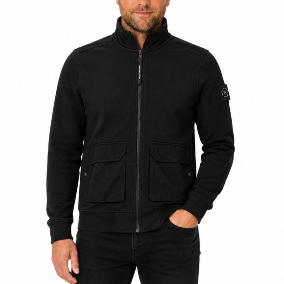 MARSHALL ARTIST STREATHAM FULL ZIP SWEATSHIRT BLACK