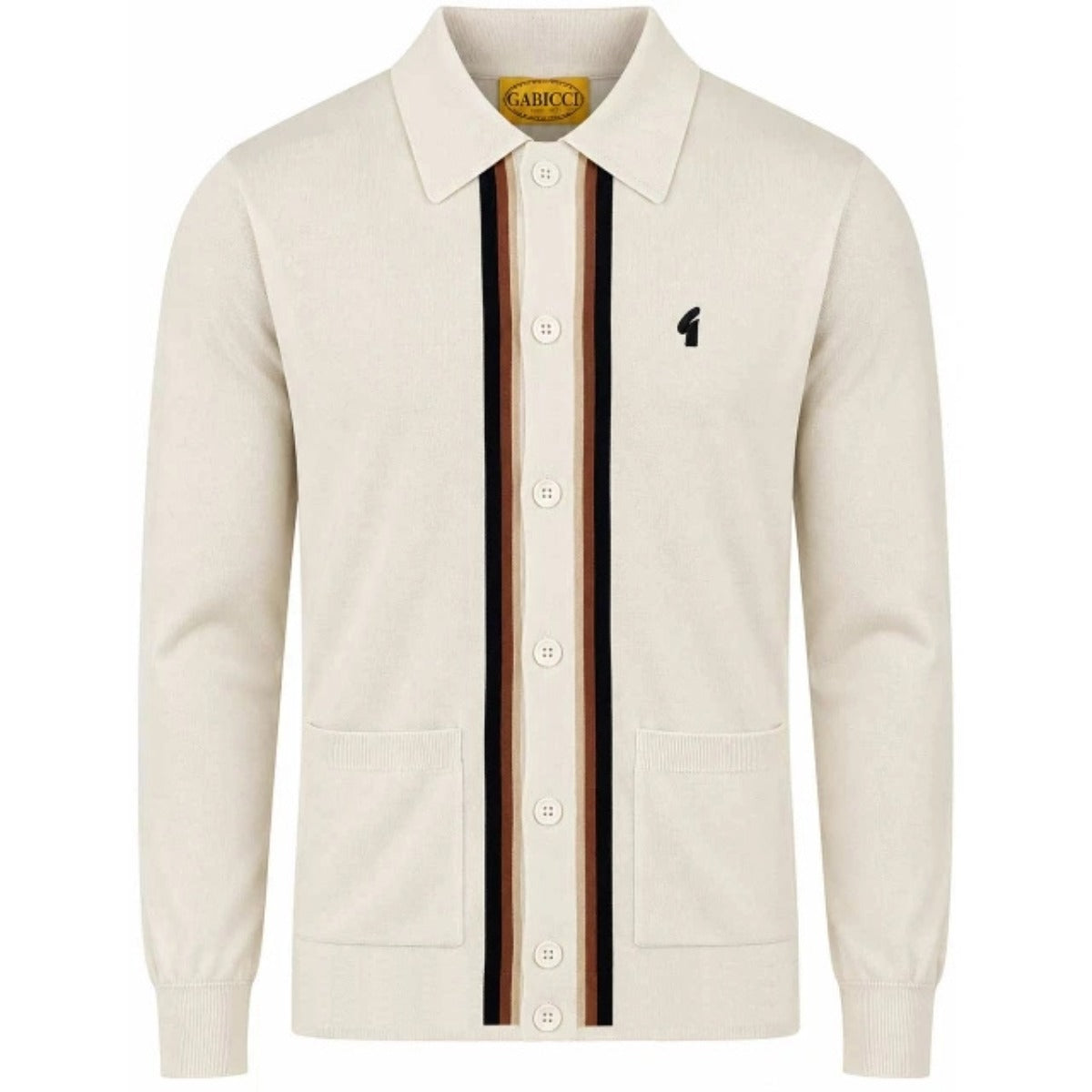 GABICCI ARCHIVE BROMLEY KNITTED L/S FULL BUTTON JUMPER CREAM V57GM26