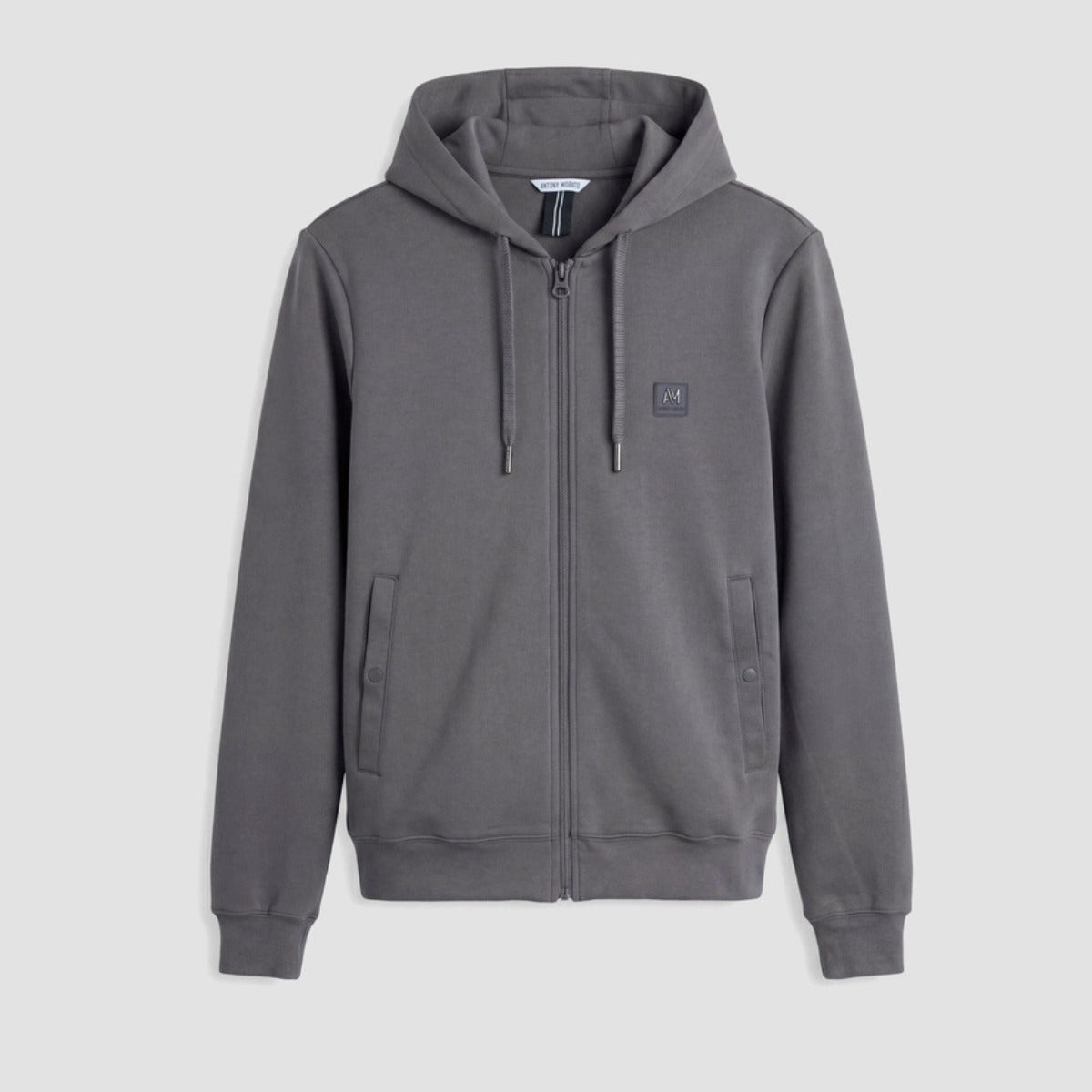 ANTONY MORATO REGULAR FIT ZIP UP HOODIE SWEATSHIRT STEEL GREY MMFL01172