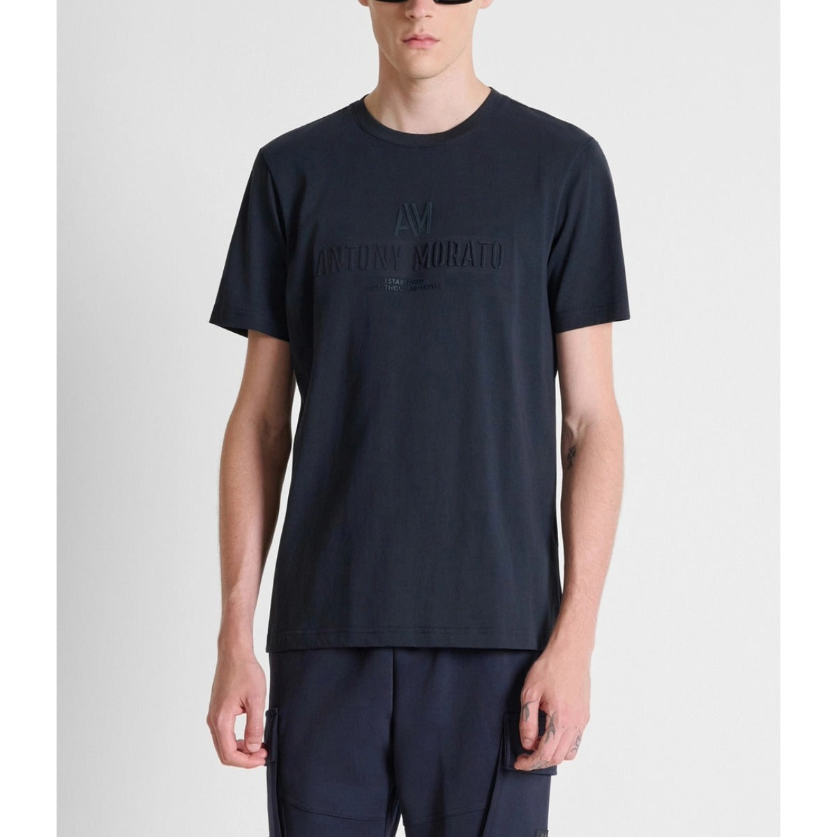 ANTONY MORATO REGULAR FIT FRONT LOGO T-SHIRT MARINE NAVY MMKS02730