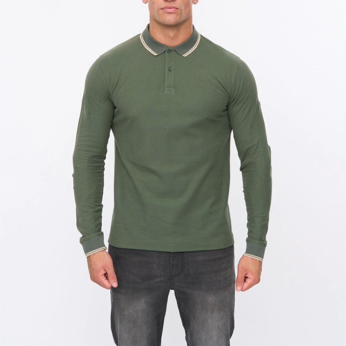 DUCK & COVER ROXBERRY LONG SLEEVE POLO FOREST GREEN