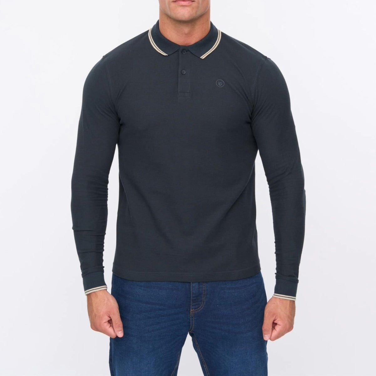 DUCK & COVER ROXBERRY LONG SLEEVE POLO NAVY
