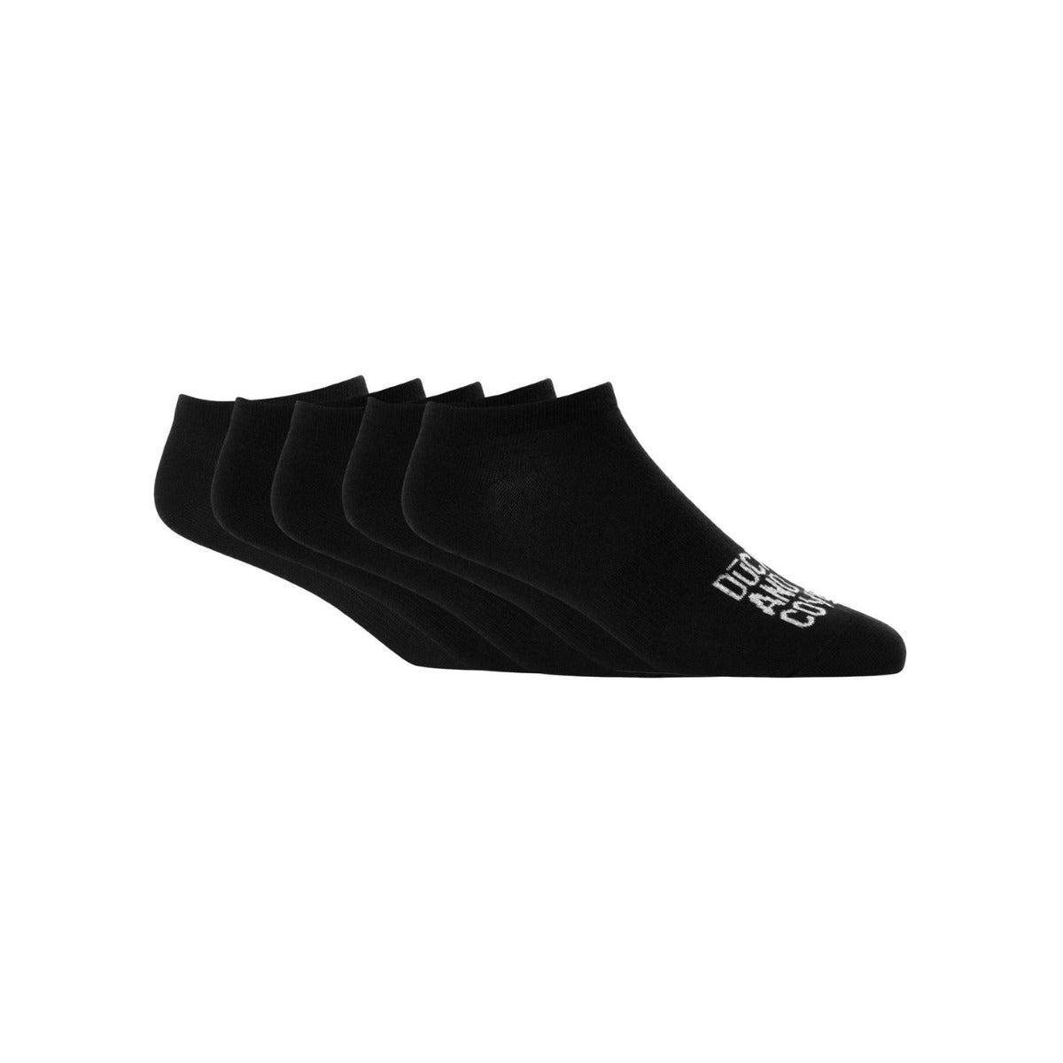 DUCK & COVER FUBEL BLACK 5 PACK TRAINER SOCKS