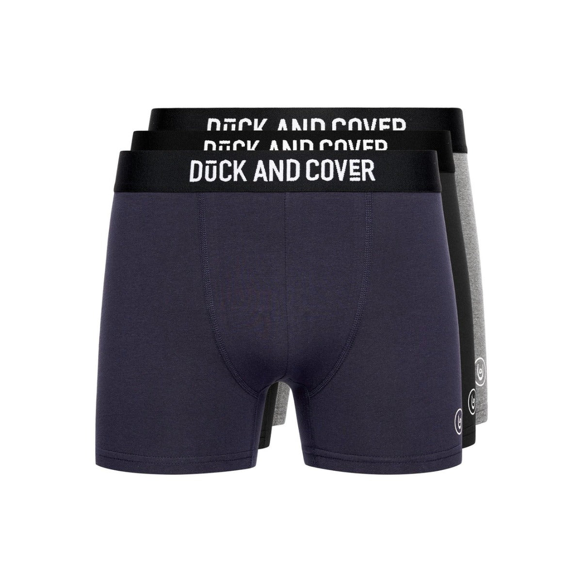 DUCK & COVER BRONTEEN 3 PACK BOXER SHORTS BLACK/NAVY/GREY