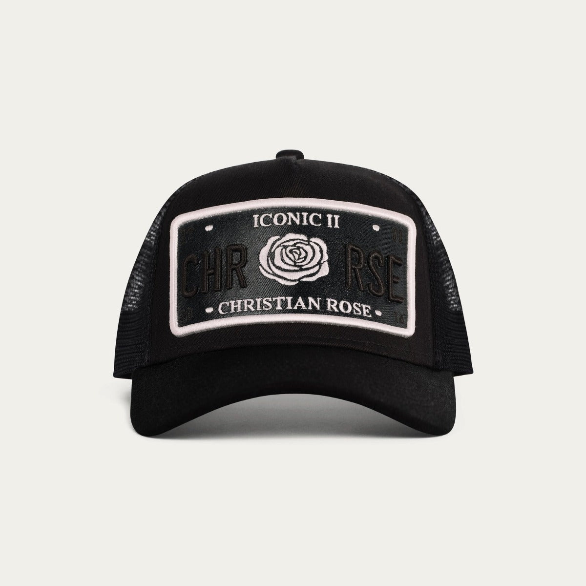 CHRISTIAN ROSE ICONIC VINYL PATCH CAP BLACK/WHITE CR011BW