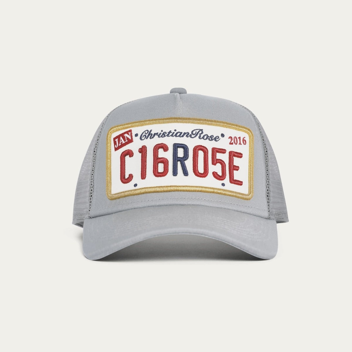 CHRISTIAN ROSE PRIVATE PLATE CAP STONE GREY/GOLD CR001SGG