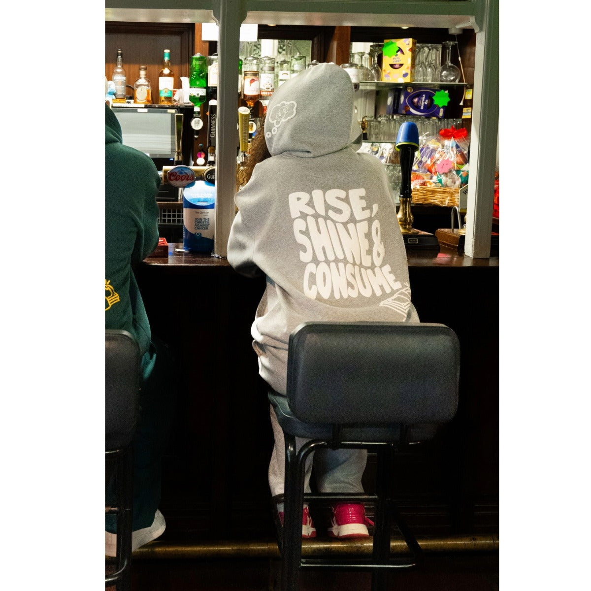 FRESH FLAVOURS RISE, SHINE & CONSUME HOODIE LIGHT GREY