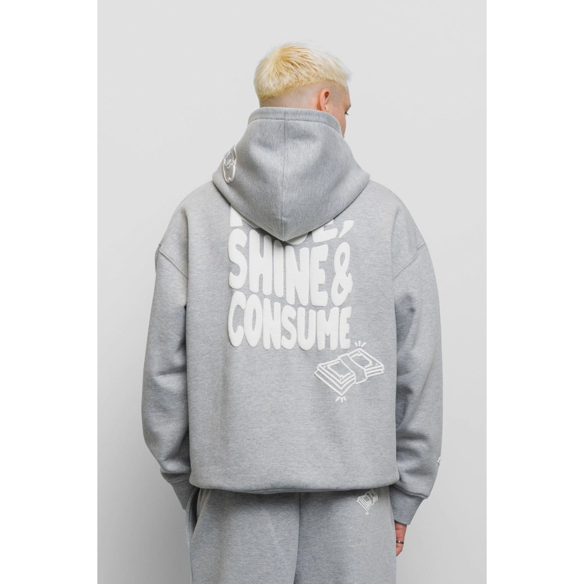 FRESH FLAVOURS RISE, SHINE & CONSUME HOODIE LIGHT GREY