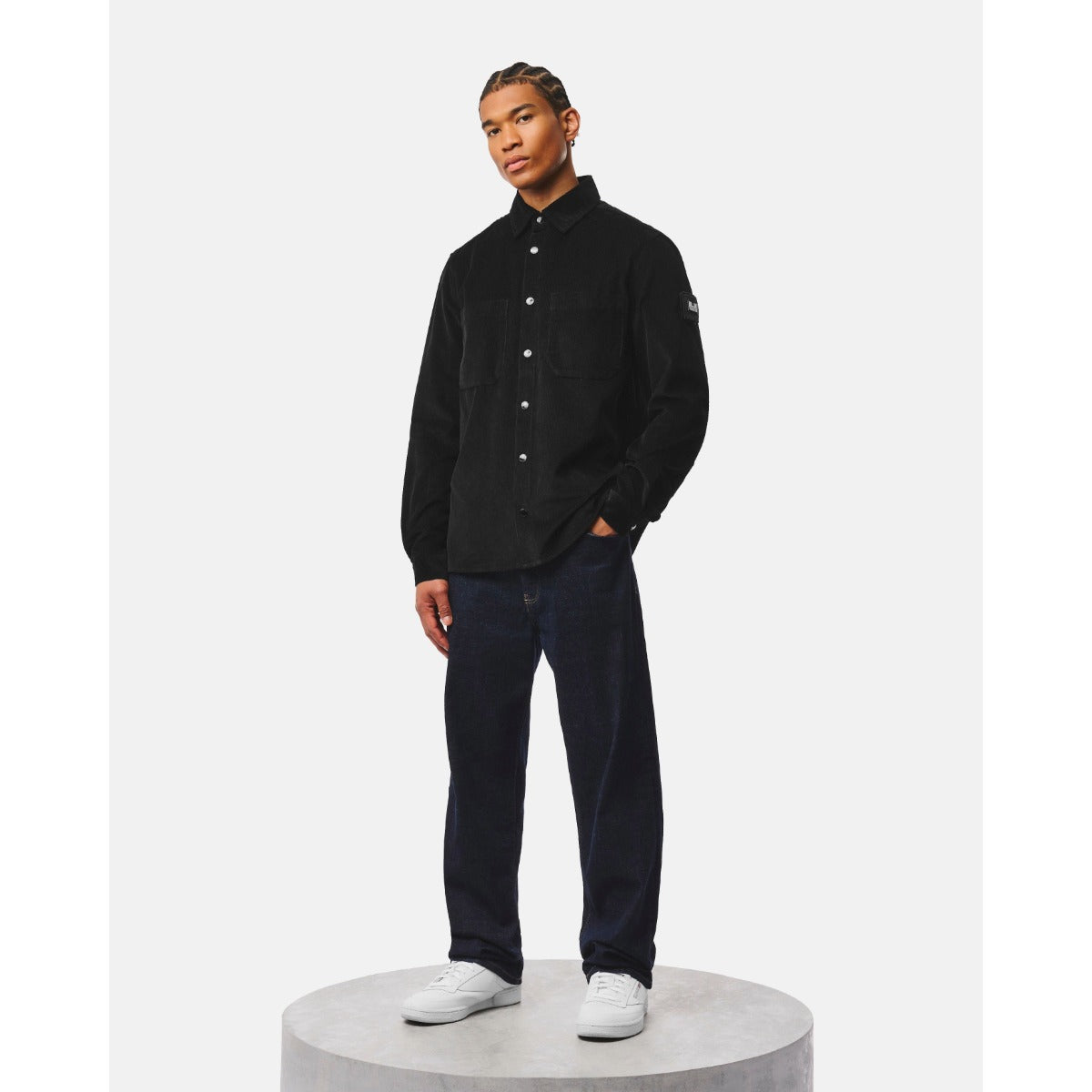 WEEKEND OFFENDER ERDING CORD SHIRT BLACK