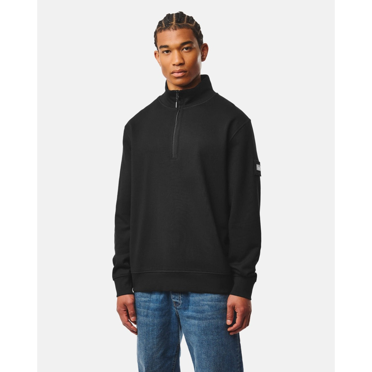 WEEKEND OFFENDER KRAVIZ 1/4 ZIP SWEATSHIRT BLACK