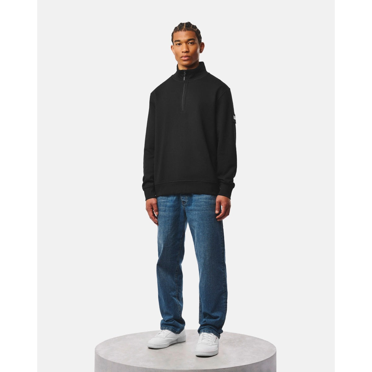 WEEKEND OFFENDER KRAVIZ 1/4 ZIP SWEATSHIRT BLACK