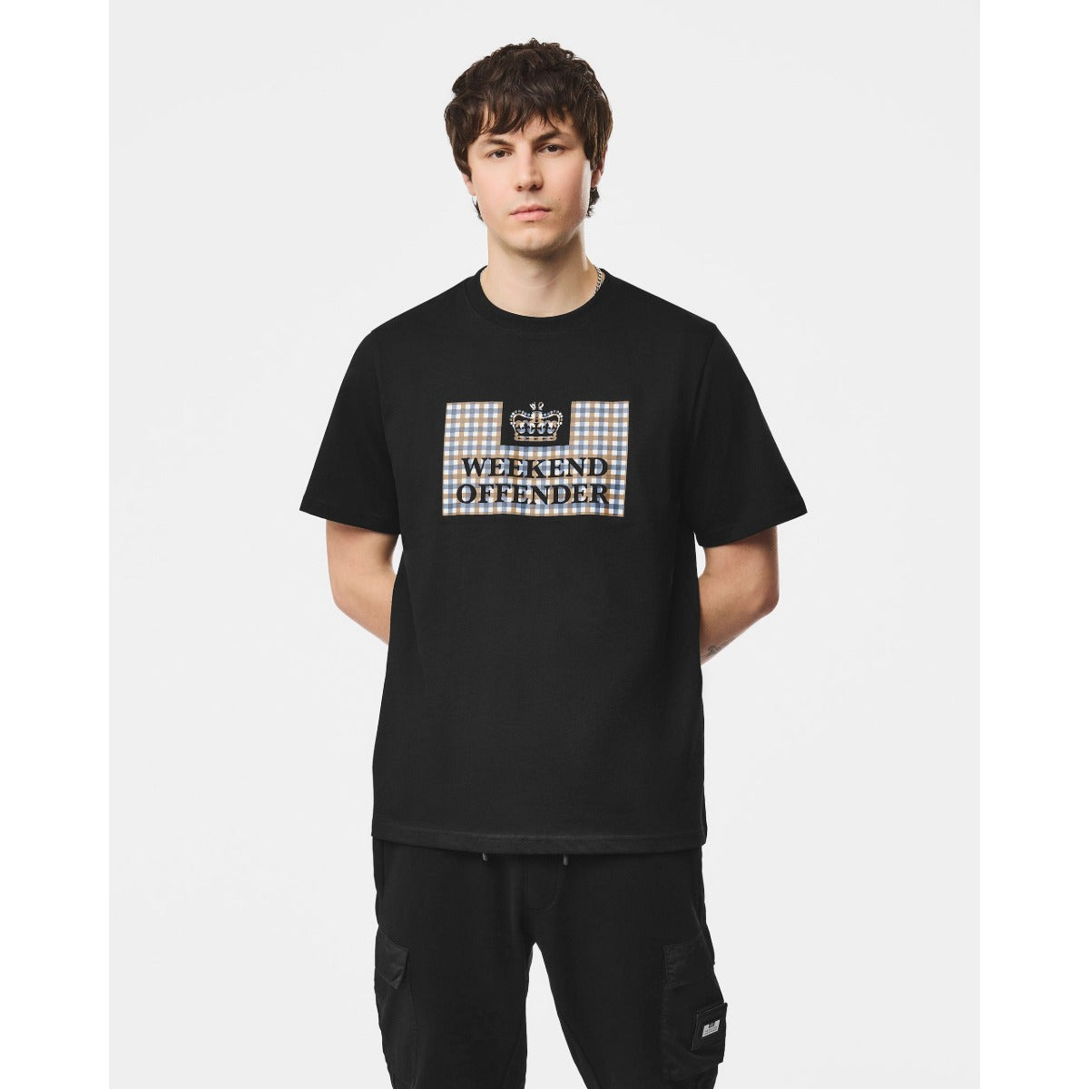 WEEKEND OFFENDER SHEVCHENKO HOUSE CHECK PRISON T-SHIRT BLACK