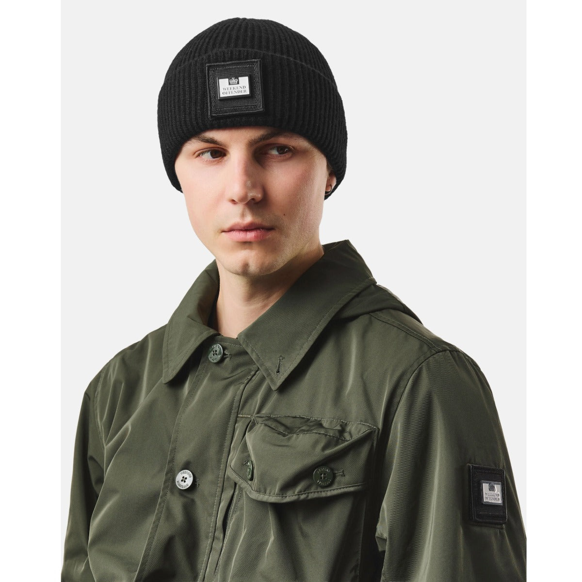 WEEKEND OFFENDER PALMYRA RIB KNIT BEANIE BLACK