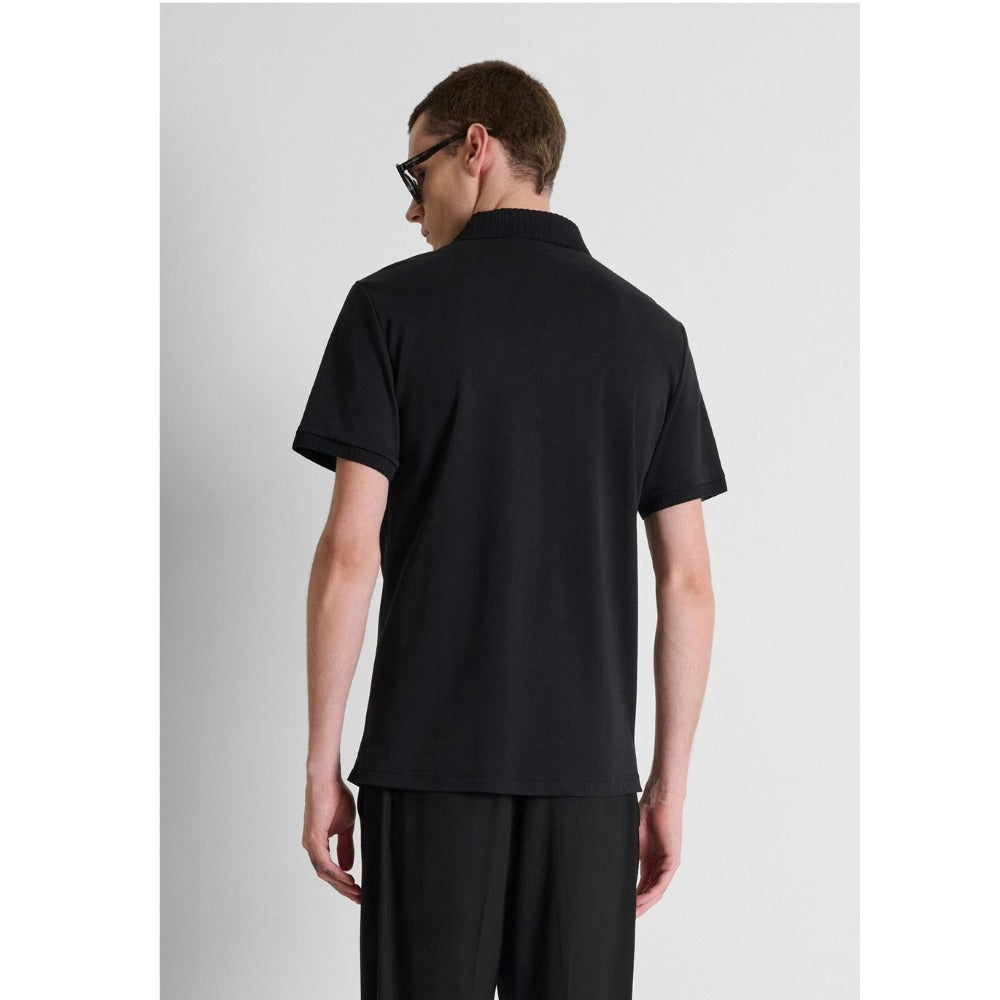 ANTONY MORATO BADGE LOGO POLO BLACK MMKS02699